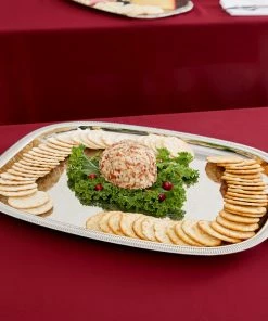 Vollrath 82120 Elegant Reflections Stainless Steel Oblong Serving Tray - 18" X 14"