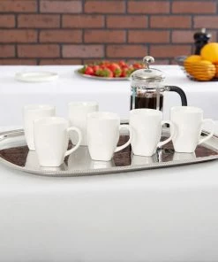 Vollrath 82121 Elegant Reflections Stainless Steel Oblong Serving Tray - 24" X 19"