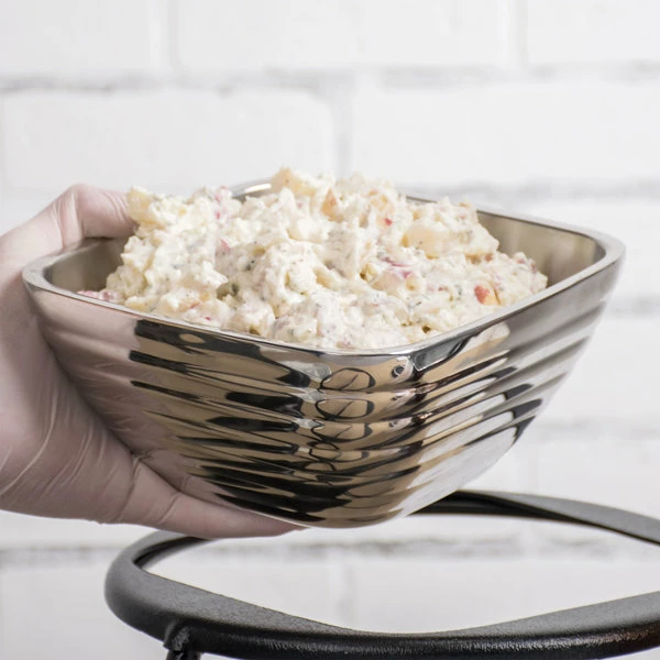 Vollrath 47632 Double Wall Square Beehive 1.8 Qt. Serving Bowl