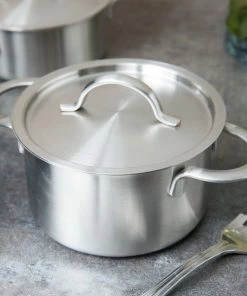 GET Enterprises Clipper Mill By GET 4-80999 6 1/2" X 2 1/2" Stainless Steel Mini Bistro Serving Pot With Satin Finish And Lid