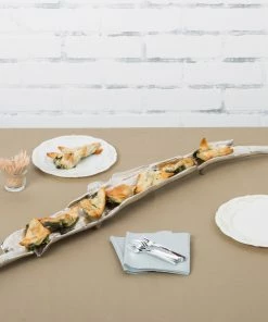 10 Strawberry Street CRK-32BRNCH-NKL Creek 32" X 3" Nickel Branch-Shaped Tray