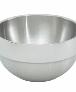 Vollrath 46668 6.9 Qt. Double Wall Stainless Steel Round Satin-Finished Serving Bowl