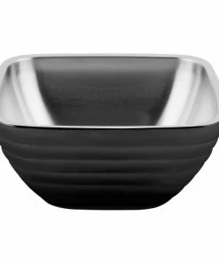 Vollrath 4763760 Double Wall Square Beehive 8.2 Qt. Serving Bowl - Black Black