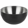 Vollrath 4659060 Double Wall Round Beehive 1.7 Qt. Serving Bowl - Black Black