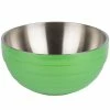 Vollrath 4658735 24 Oz. Stainless Steel Double Wall Green Apple Round Beehive Serving Bowl