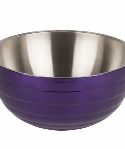 Vollrath 4659265 Double Wall Round Beehive 6.9 Qt. Serving Bowl - Passion Purple