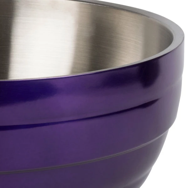 Vollrath 4659265 Double Wall Round Beehive 6.9 Qt. Serving Bowl - Passion Purple - Image 5