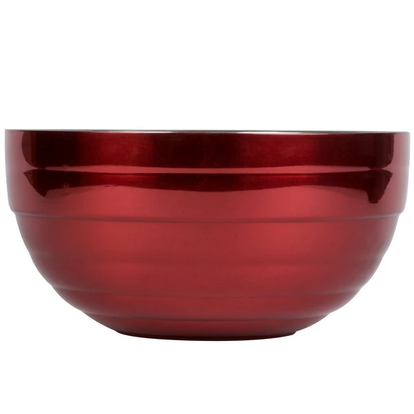 Vollrath 4659015 Double Wall Round Beehive 1.7 Qt. Serving Bowl - Dazzle Red - Image 2