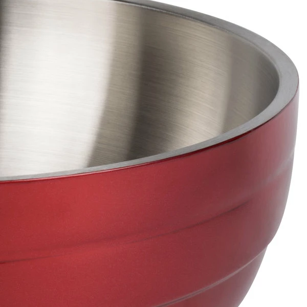 Vollrath 4659015 Double Wall Round Beehive 1.7 Qt. Serving Bowl - Dazzle Red - Image 5