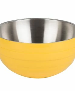 Vollrath 4659045 Double Wall Round Beehive 1.7 Qt. Serving Bowl - Nugget Yellow