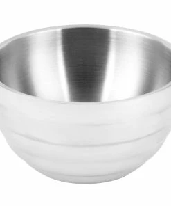 Vollrath 4659050 Double Wall Round Beehive 1.7 Qt. Serving Bowl - Pearl White