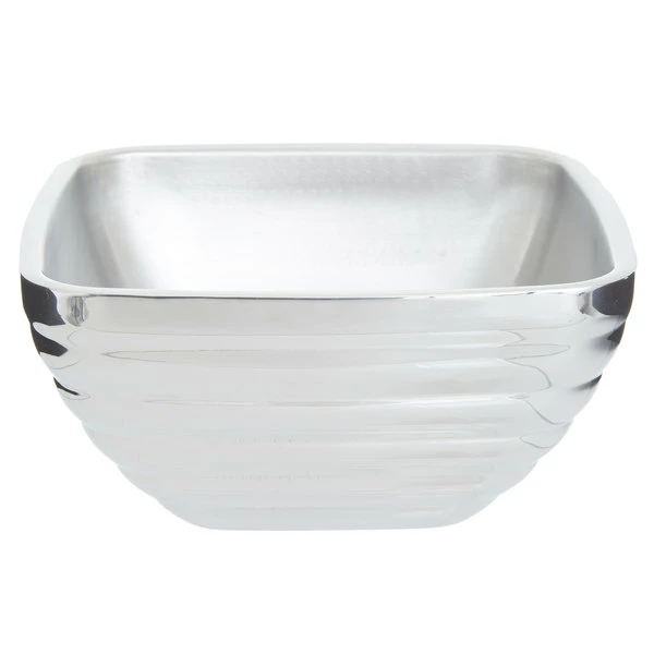 Vollrath 47619 24 Oz. Stainless Steel Double Wall Square Beehive Serving Bowl - Image 2