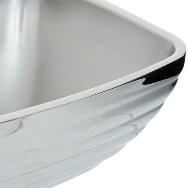 Vollrath 47619 24 Oz. Stainless Steel Double Wall Square Beehive Serving Bowl - Image 4