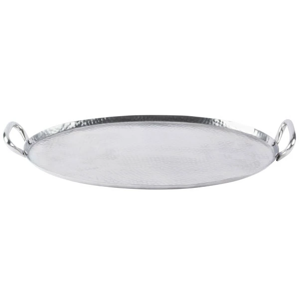 American Metalcraft G23 23 3/4" X 13 3/4" Oval Hammered Stainless Steel Griddle - Image 3