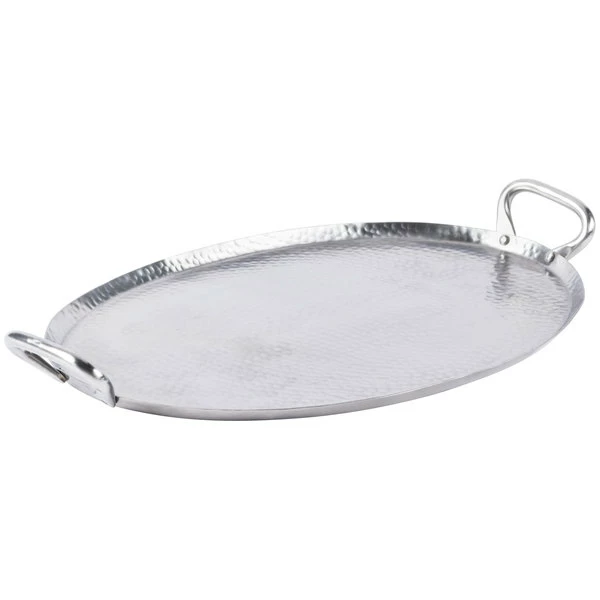 American Metalcraft G23 23 3/4" X 13 3/4" Oval Hammered Stainless Steel Griddle - Image 4