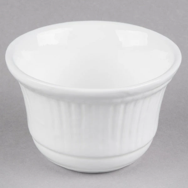 Tablecraft Professional Bakeware Tablecraft CW1453W 16 Oz. White Cast Aluminum Condiment Bowl - Image 2