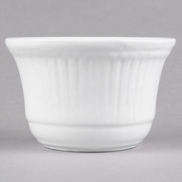 Tablecraft Professional Bakeware Tablecraft CW1453W 16 Oz. White Cast Aluminum Condiment Bowl - Image 3
