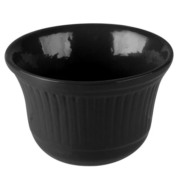 Tablecraft Professional Bakeware Tablecraft CW1453BK 16 Oz. Black Cast Aluminum Condiment Bowl - Image 2