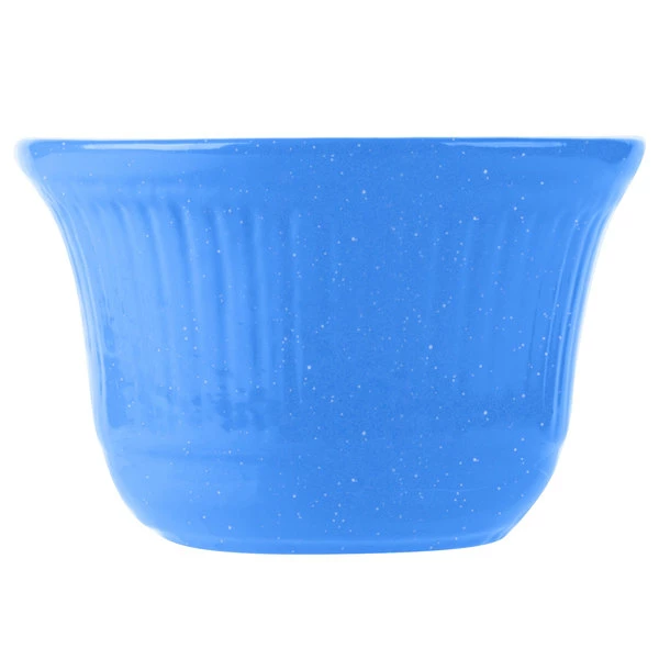Tablecraft Professional Bakeware Tablecraft CW1453BS 16 Oz. Blue Speckle Cast Aluminum Condiment Bowl - Image 3