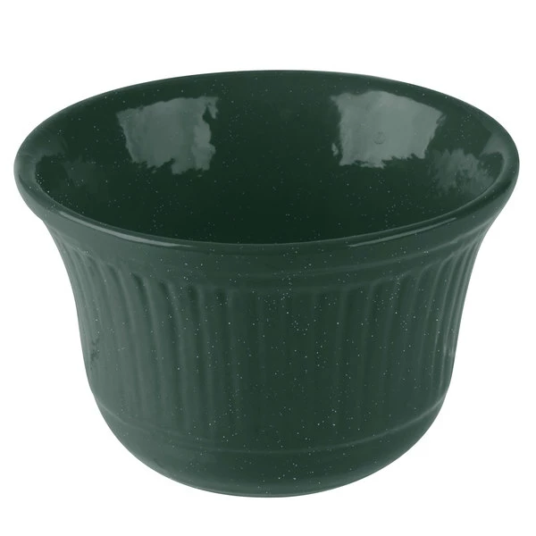 Tablecraft Professional Bakeware Tablecraft CW1453HGNS 16 Oz. Hunter Green With White Speckle Cast Aluminum Condiment Bowl - Image 2