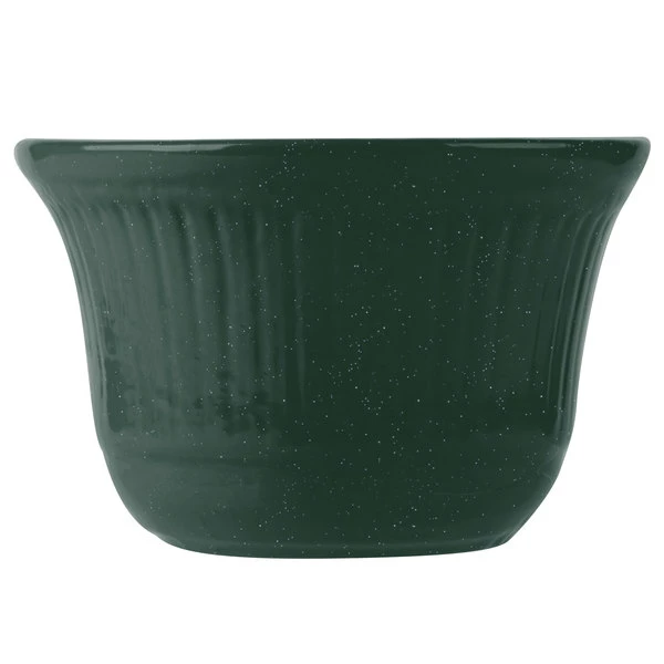 Tablecraft Professional Bakeware Tablecraft CW1453HGNS 16 Oz. Hunter Green With White Speckle Cast Aluminum Condiment Bowl - Image 3