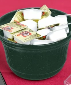 Tablecraft Professional Bakeware Tablecraft CW1453HGNS 16 Oz. Hunter Green With White Speckle Cast Aluminum Condiment Bowl