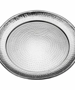 American Metalcraft HMRST1601 16" Round Stainless Steel Hammered Tray