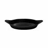 Tablecraft Professional Bakeware Tablecraft CW1725BK 16 Oz. Black Cast Aluminum Oval Server With Shell Handles
