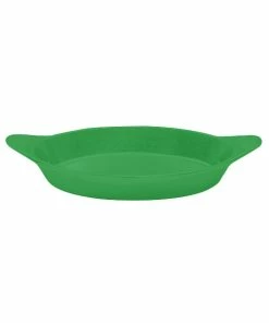 Tablecraft Professional Bakeware Tablecraft CW1725GN 16 Oz. Green Cast Aluminum Oval Server With Shell Handles