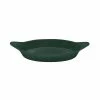 Tablecraft Professional Bakeware Tablecraft CW1725HGNS 16 Oz. Hunter Green / White Speckled Cast Aluminum Oval Server With Shell Handles