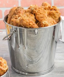 GET Enterprises Clipper Mill By GET 4-80824 8" Round Stainless Steel Serving Bucket / Pail With Handle