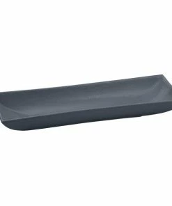 Tablecraft Professional Bakeware Tablecraft CW11046MBS 18" X 6" Midnight With Blue Speckle Cast Aluminum Flared Rectangular Platter