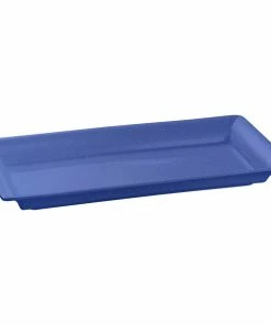 Tablecraft Professional Bakeware Tablecraft CW2110BS Blue Speckle 21" X 12" Cast Aluminum Large Rectangle Platter