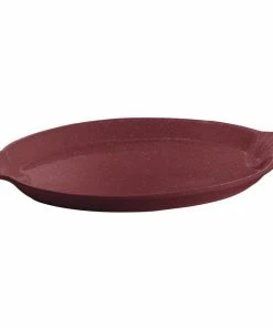Tablecraft Professional Bakeware Tablecraft CW3020MAS 17" X 12" Maroon Speckle Cast Aluminum Oval Shell Platter