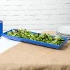 Tablecraft Professional Bakeware Tablecraft CW11047BS 25" X 8" X 2 1/2" Blue Speckle Cast Aluminum Flared Rectangular Platter