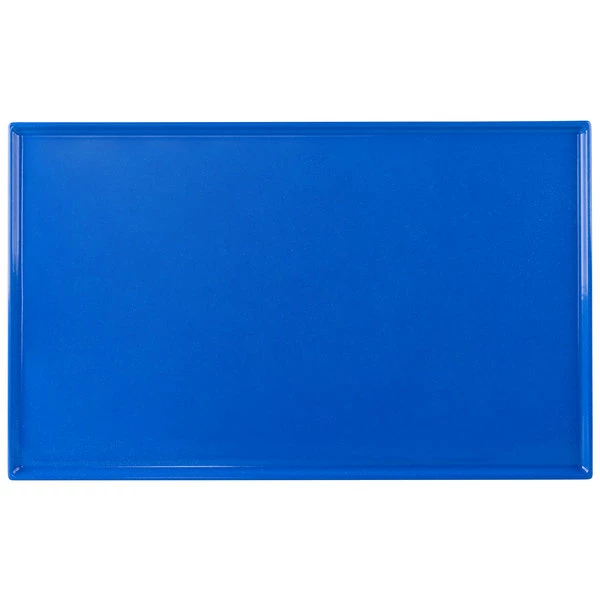 Tablecraft Professional Bakeware Tablecraft CW2111BS 21" X 12 7/8" X 3/8" Blue Speckle Cast Aluminum Rectangular Cooling Platter - Image 2