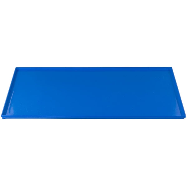 Tablecraft Professional Bakeware Tablecraft CW2111BS 21" X 12 7/8" X 3/8" Blue Speckle Cast Aluminum Rectangular Cooling Platter - Image 3