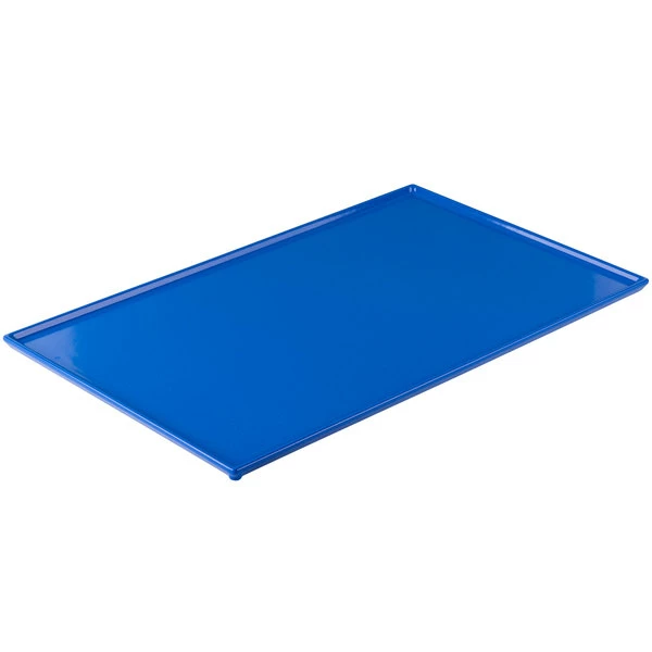 Tablecraft Professional Bakeware Tablecraft CW2111BS 21" X 12 7/8" X 3/8" Blue Speckle Cast Aluminum Rectangular Cooling Platter - Image 4