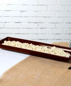 Tablecraft Professional Bakeware Tablecraft CW11047BR 25" X 8" X 2 1/2" Brown Cast Aluminum Flared Rectangular Platter