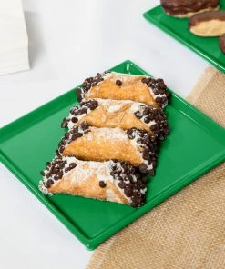 Tablecraft Professional Bakeware Tablecraft CW2116GN 7" X 6 1/2" X 3/8" Green Cast Aluminum Sixth Size Rectangular Cooling Platter