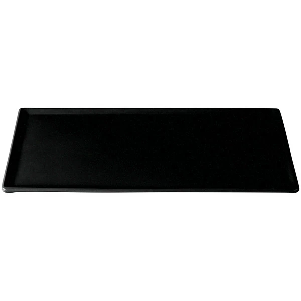 Tablecraft Professional Bakeware Tablecraft CW2106BKGS 13 1/4" X 6 3/4" X 3/8" Black With Green Speckle Cast Aluminum Rectangular Cooling Platter - Image 3