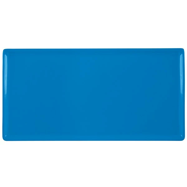 Tablecraft Professional Bakeware Tablecraft CW2106SBL 13 1/4" X 6 3/4" X 3/8" Sky Blue Cast Aluminum Rectangular Cooling Platter - Image 2
