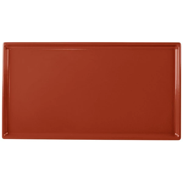 Tablecraft Professional Bakeware Tablecraft CW2114CP 12 7/8" X 7" X 3/8" Copper Cast Aluminum Third Size Rectangular Cooling Platter - Image 2