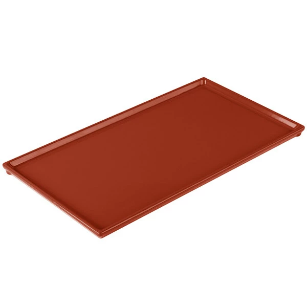 Tablecraft Professional Bakeware Tablecraft CW2114CP 12 7/8" X 7" X 3/8" Copper Cast Aluminum Third Size Rectangular Cooling Platter - Image 4
