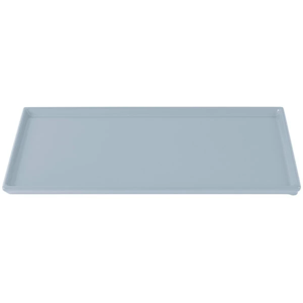 Tablecraft Professional Bakeware Tablecraft CW2114GY 12 7/8" X 7" X 3/8" Gray Cast Aluminum Third Size Rectangular Cooling Platter - Image 3