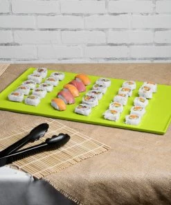 Tablecraft Professional Bakeware Tablecraft CW2111LG 21" X 12 7/8" X 3/8" Lime Green Cast Aluminum Rectangular Cooling Platter