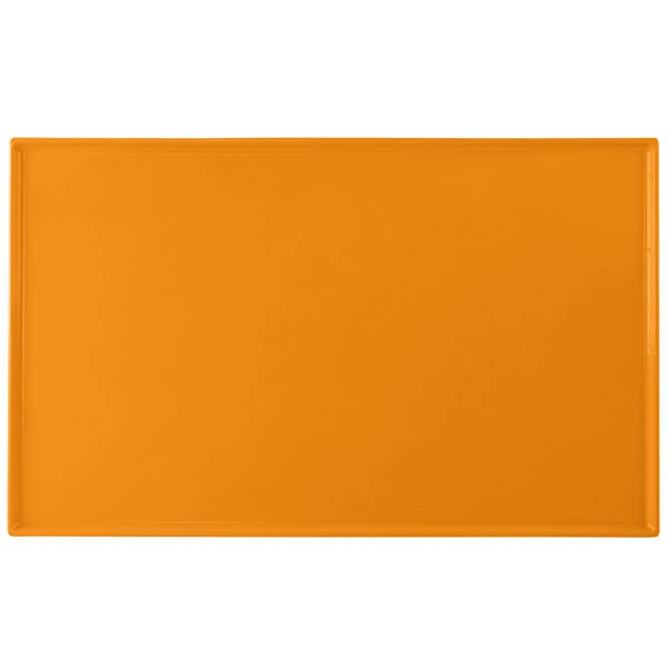 Tablecraft Professional Bakeware Tablecraft CW2111X 21" X 12 7/8" X 3/8" Orange Cast Aluminum Rectangular Cooling Platter - Image 2