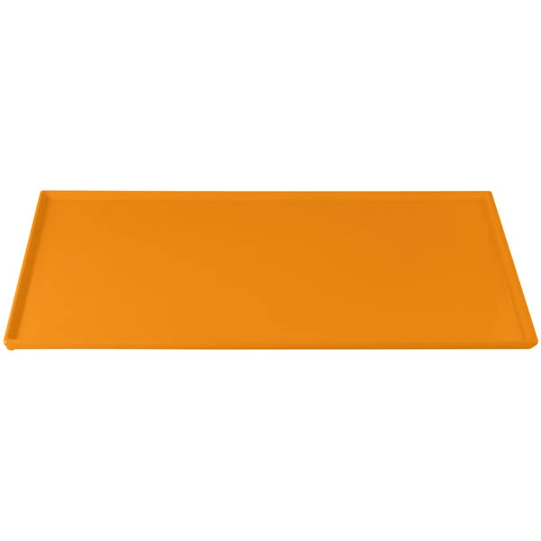 Tablecraft Professional Bakeware Tablecraft CW2111X 21" X 12 7/8" X 3/8" Orange Cast Aluminum Rectangular Cooling Platter - Image 3