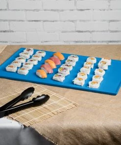 Tablecraft Professional Bakeware Tablecraft CW2111SBL 21" X 12 7/8" X 3/8" Sky Blue Cast Aluminum Rectangular Cooling Platter