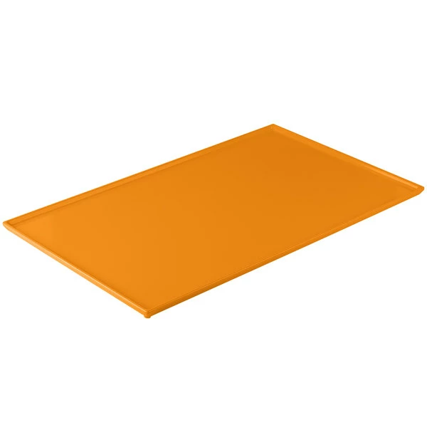Tablecraft Professional Bakeware Tablecraft CW2111X 21" X 12 7/8" X 3/8" Orange Cast Aluminum Rectangular Cooling Platter - Image 4